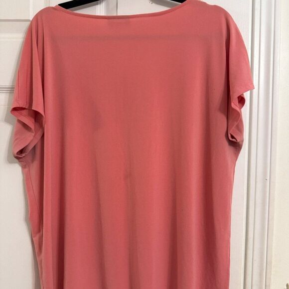 Jocelyn Smith Collection Peach V-neck Blouse Top XL - Picture 2 of 4